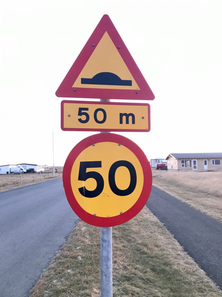 Iceland road sign - speed bump