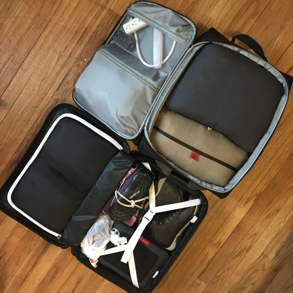 Iceland packing list - carry ons packed