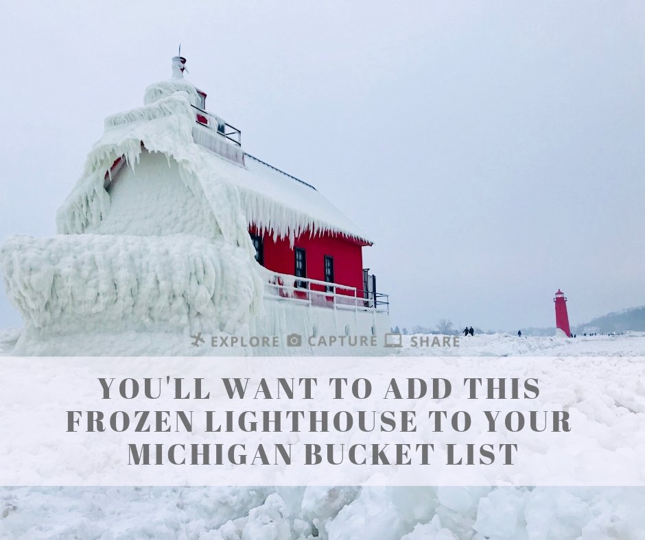 You’ll Want To Add This Frozen Lighthouse To Your Michigan Bucket List